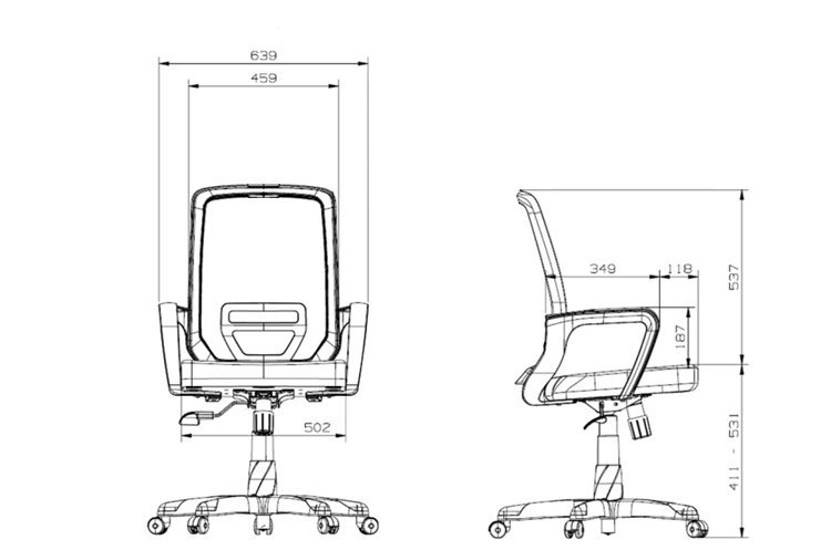 Medidas técnicas de Silla Adrix