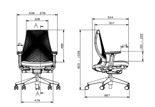 Medidas técnicas de Silla Bix X+