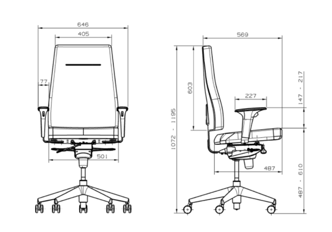 Medidas técnicas de Silla Izzi