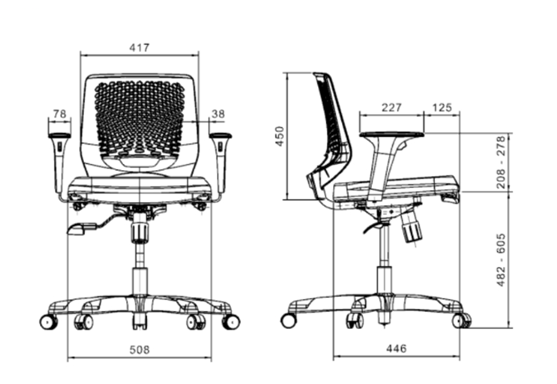 Medidas técnicas de Silla Bezzi